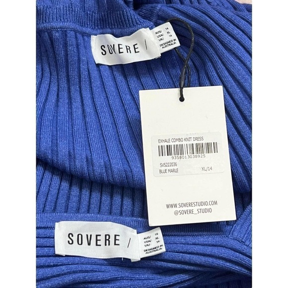 Sovere Exhale Combo Knit Midi Dress 2-piece Marine Blue Size XL‎ - Picture 10 of 11